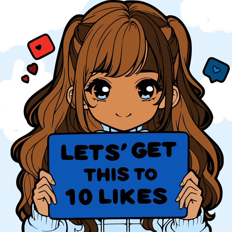 girl holding up sign that says let’s get this to 10 likes realistic