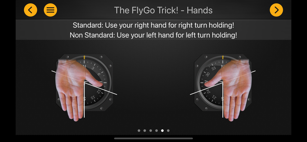 IFR Holding Pattern Trainer - A pilot training visual explaining the hand technique for holding pattern entries.
