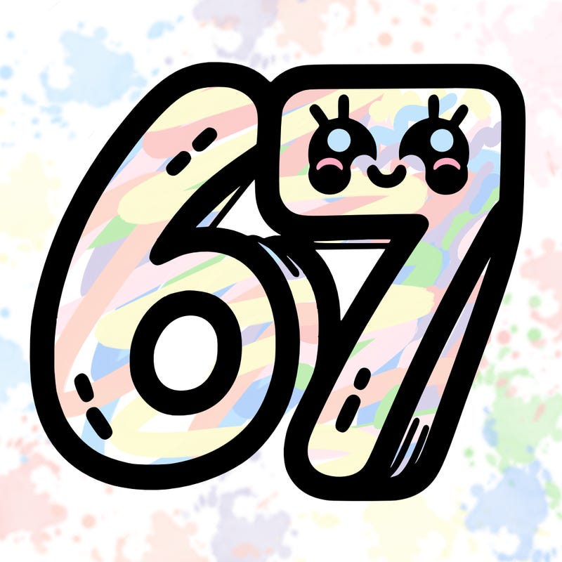 the numbers 67