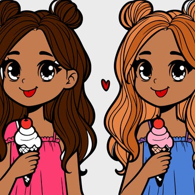 a girl with an icecream