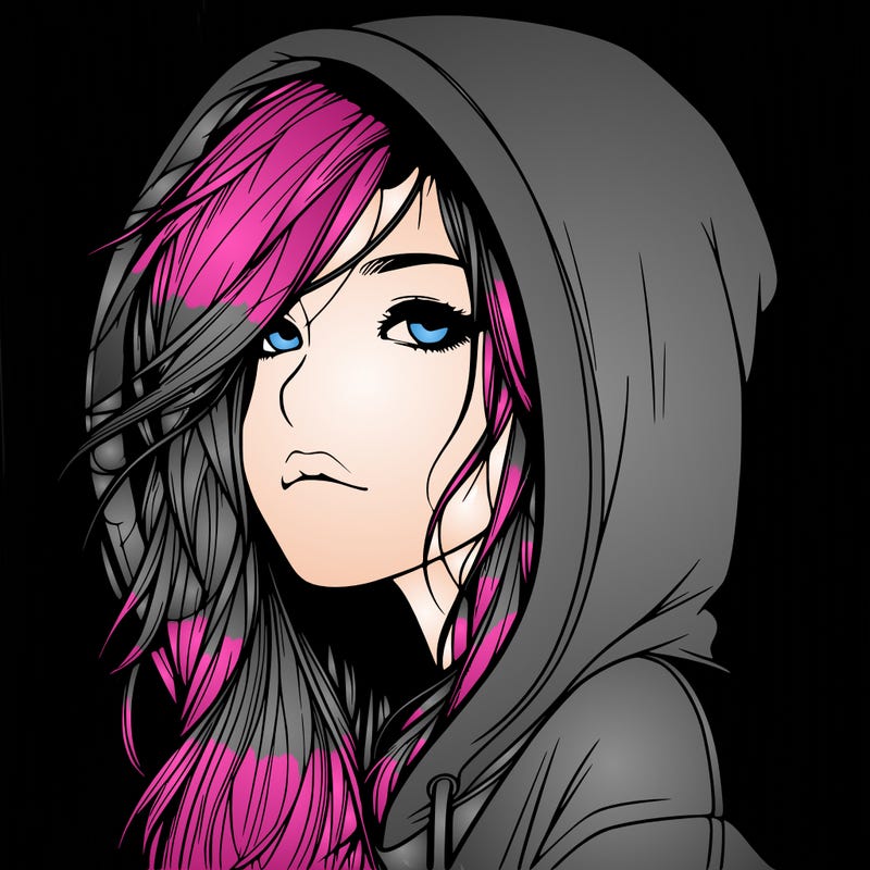 realistic girl with hoodie on