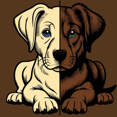 realistic dog split picture