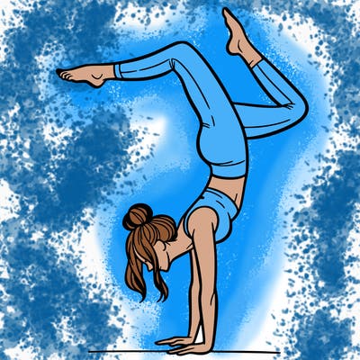 a woman doing a handstand