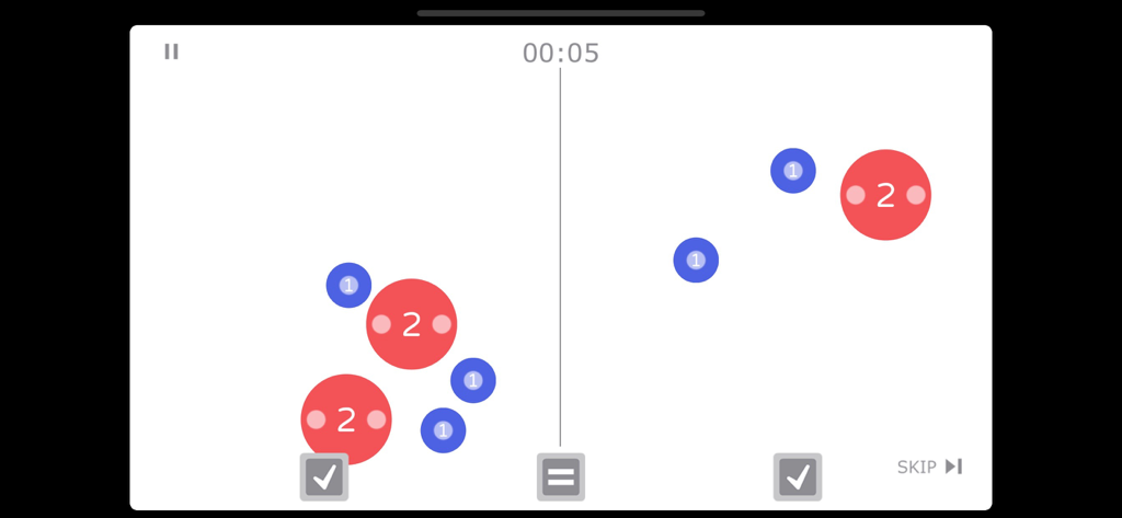 Dexteria Dots 2: Fine Motor - Gameplay screen of Dexteria Dots 2 showing red and blue numbered dots for math learning