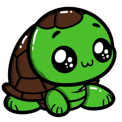 cute little animated turtle