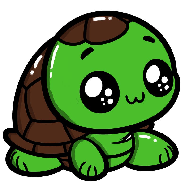 cute little animated turtle