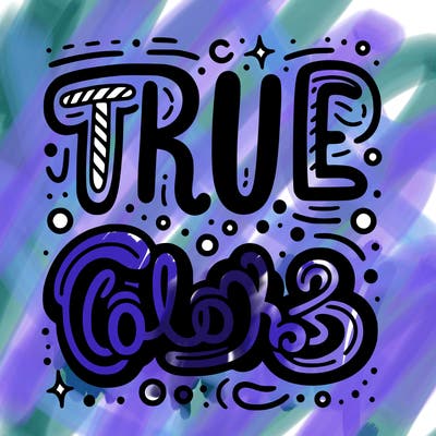 "true colors" written