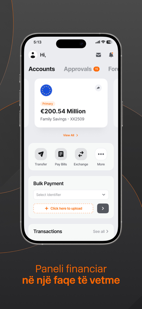 Union Bank Business mobile app dashboard showing account balance and financial management tools