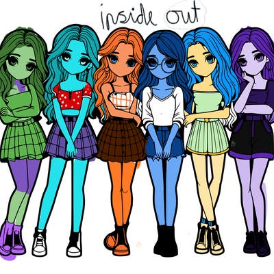 a group of girls realistic