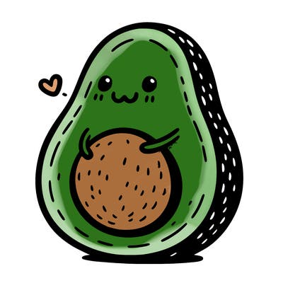 an avocado hugging an avocado