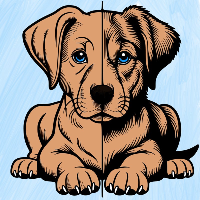 realistic dog split picture