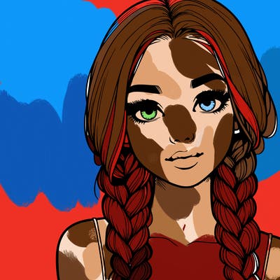 realistic girl with braids