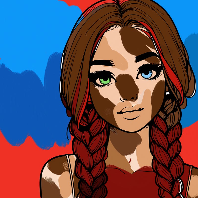 realistic girl with braids