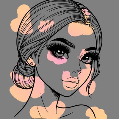 realistic girl with lashes