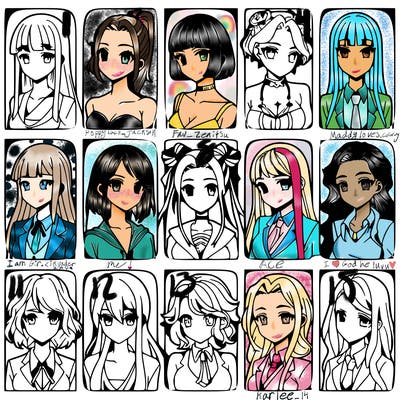 girls that look diffrent anime