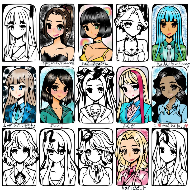 girls that look diffrent anime