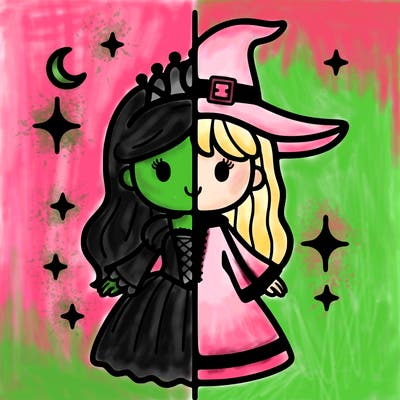 split princess and witch