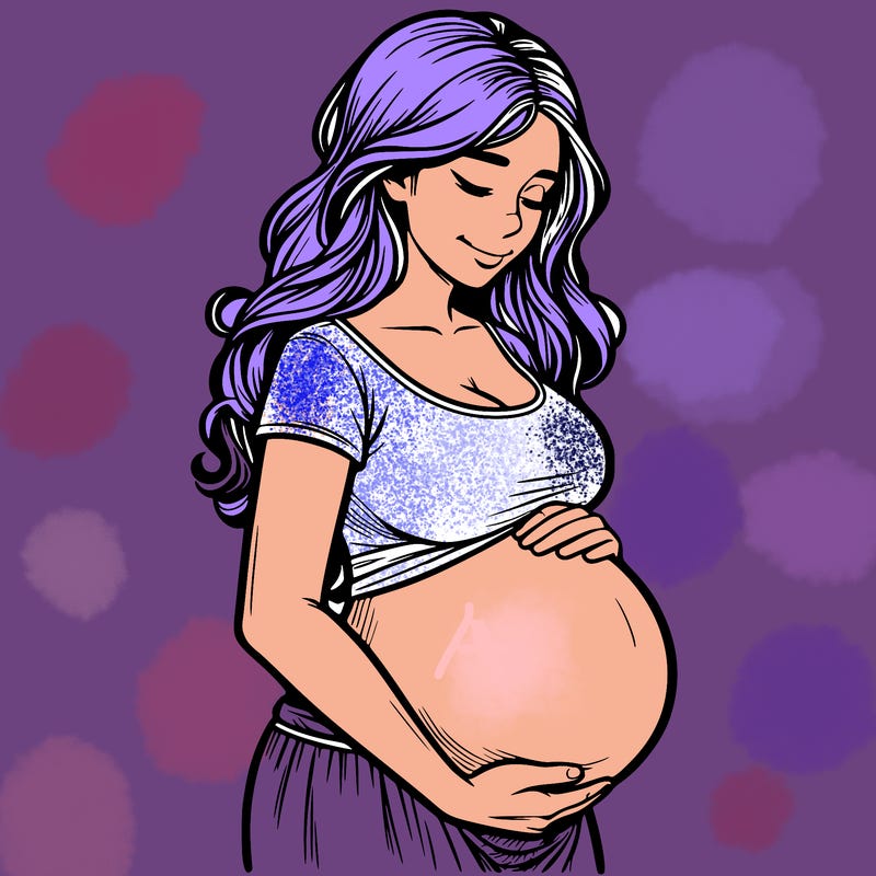 woman heavily pregnant realistic