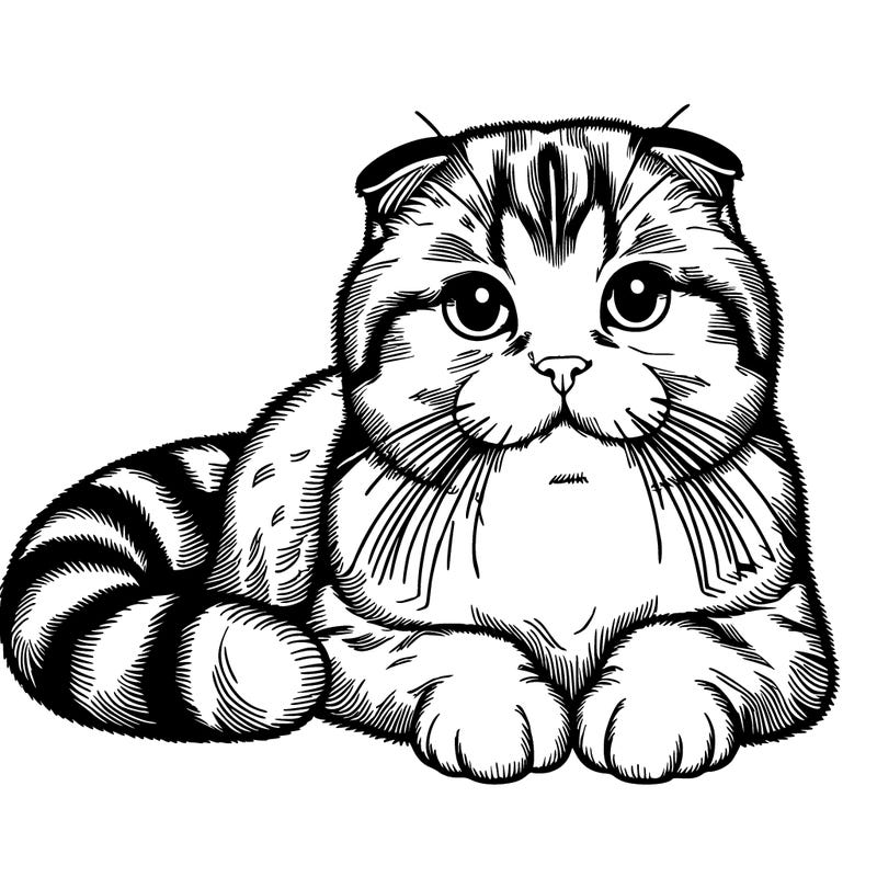 realistic   scottish  fold cat