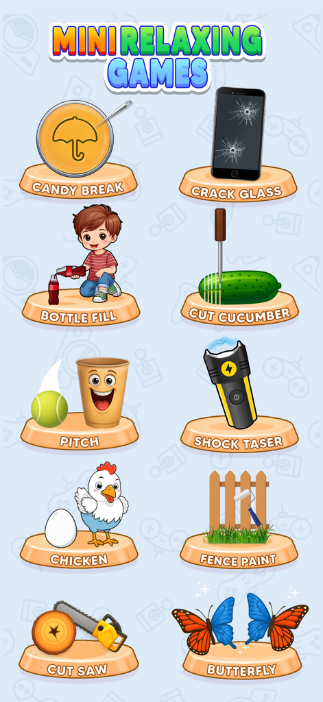 Mini Relaxing Game 2 - Un menú de varios minijuegos satisfactorios para aliviar el estrés y la relajación