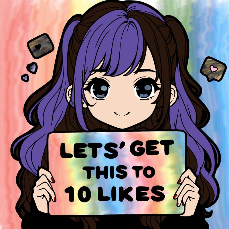 girl holding up sign that says let’s get this to 10 likes realistic