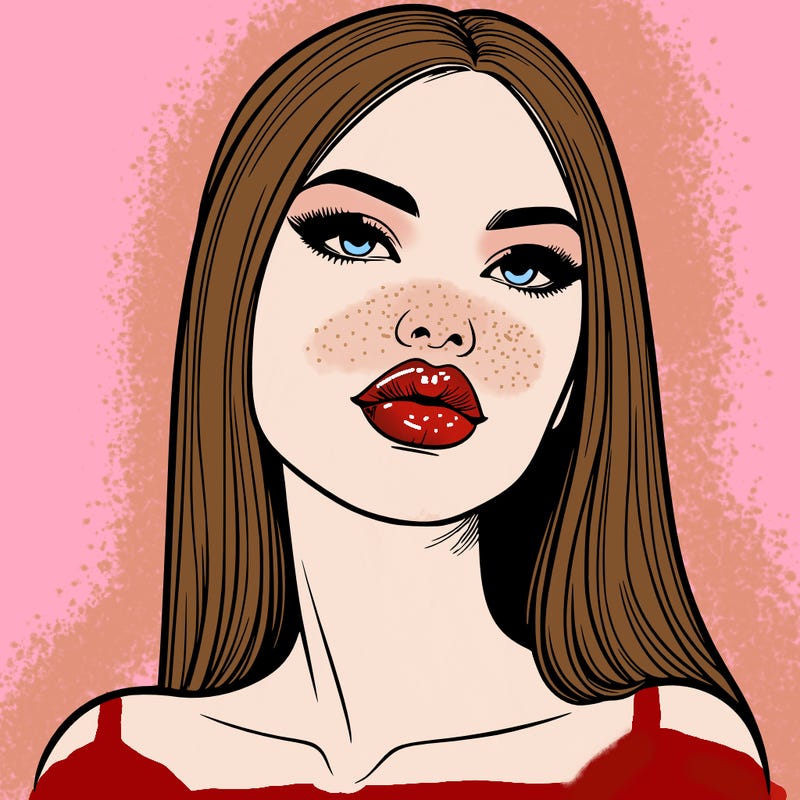 realistic woman with full lips