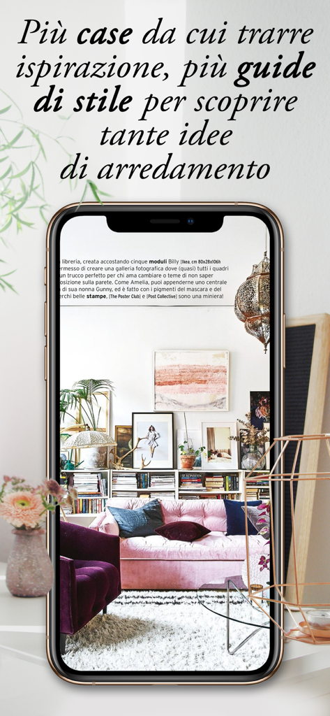 CasaFacile - CasaFacile app showing interior design inspiration and style guides with a colorful living room.