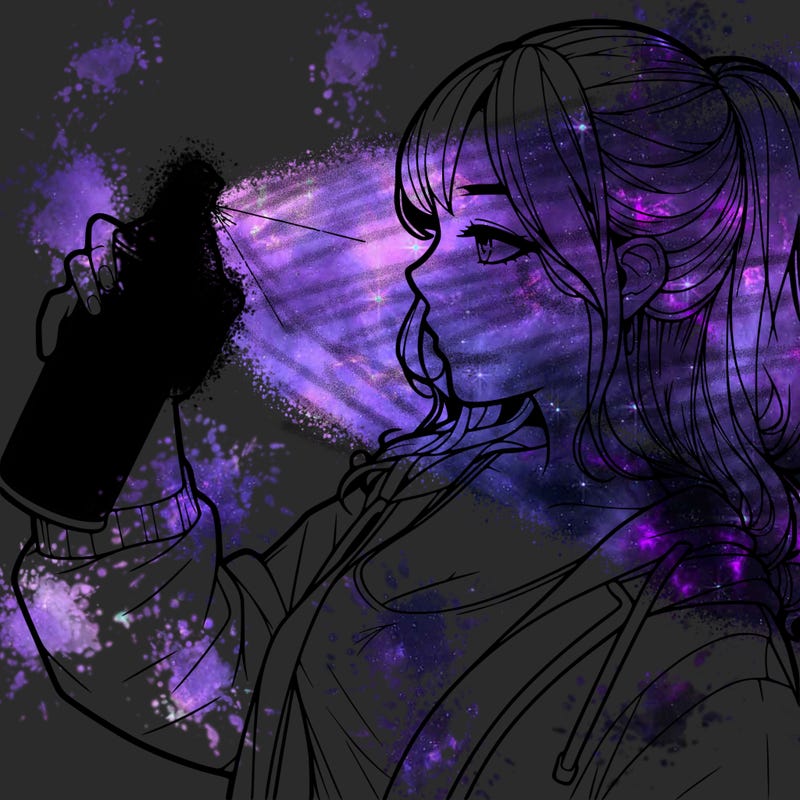 a realistic girl spray, painting