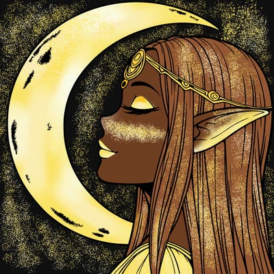 a realistic moon elf