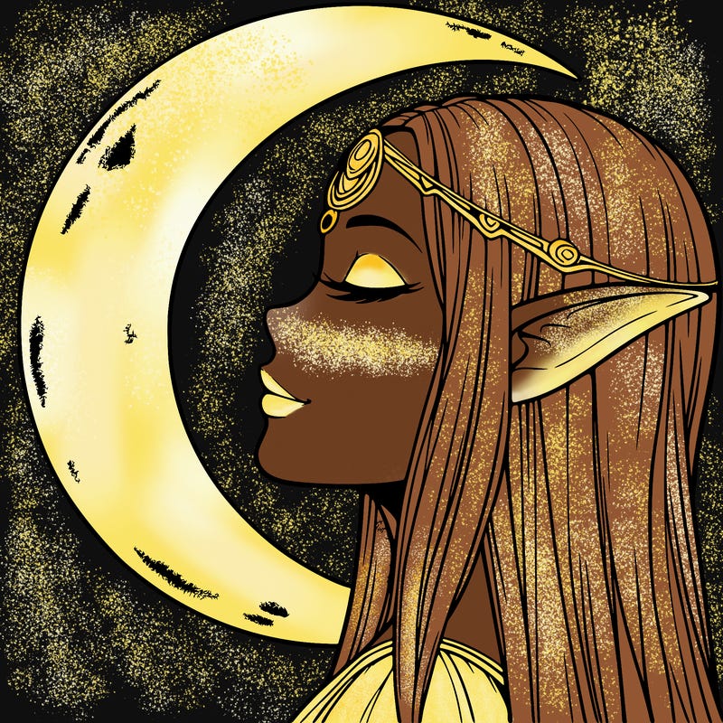 a realistic moon elf