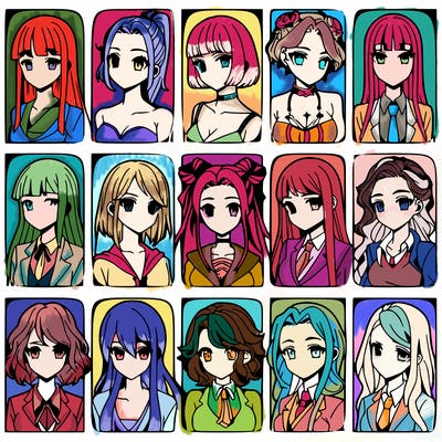 girls that look diffrent anime