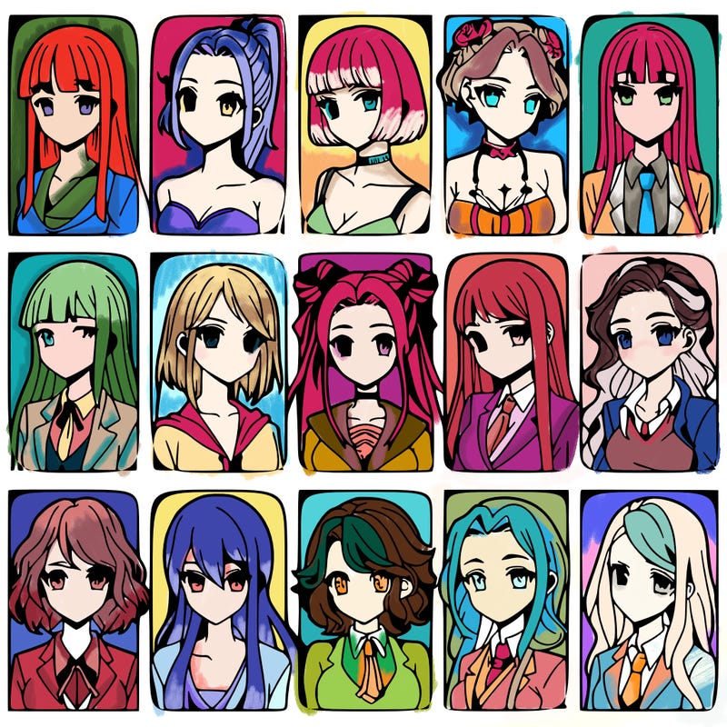 girls that look diffrent anime