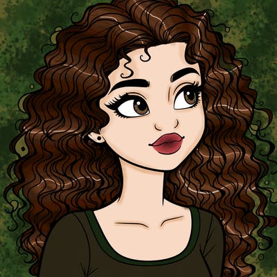 realistic girl with curly hair