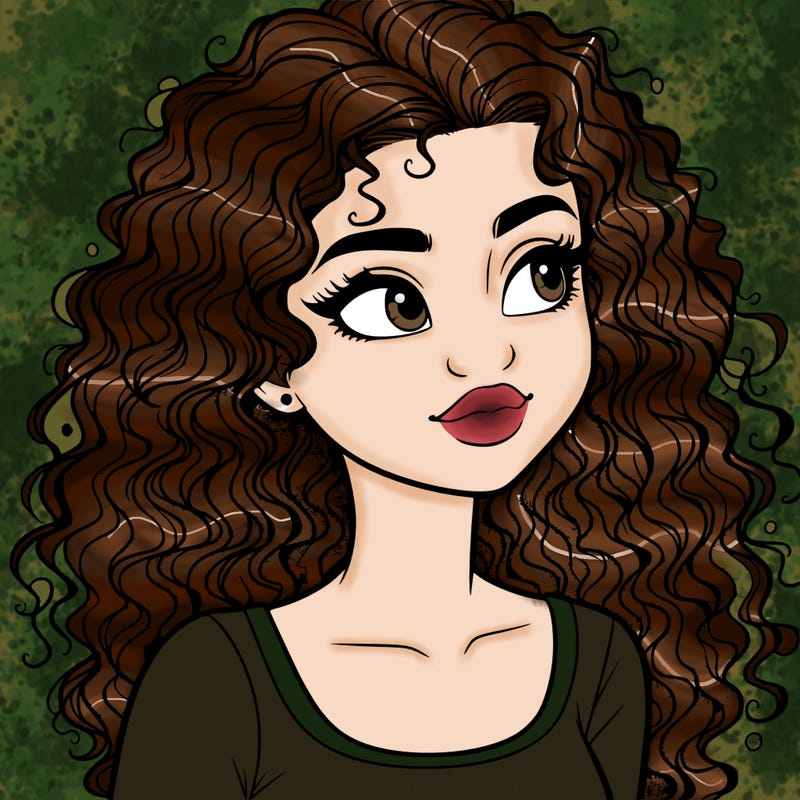 realistic girl with curly hair