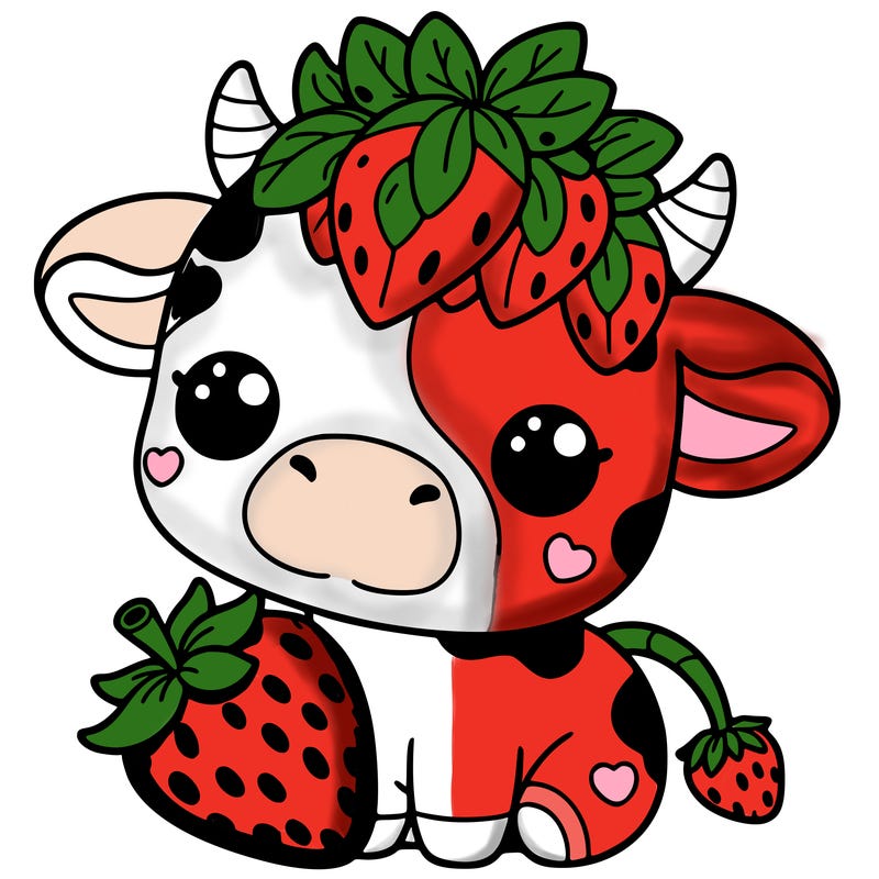 cute strawberry cow