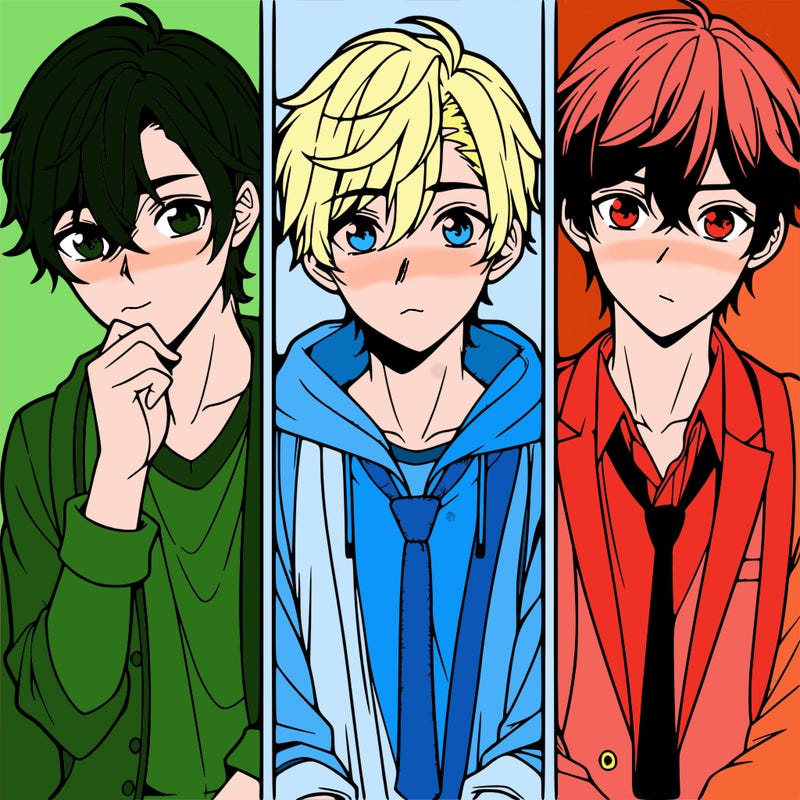 three anime boys