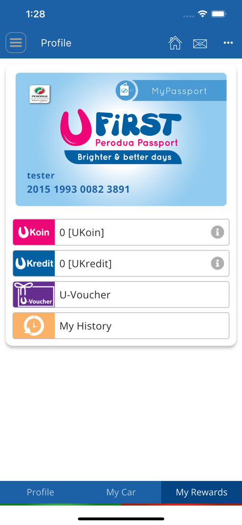 UFirst Perodua Passport - UFirst Perodua Passport 모바일 앱의 디지털 멤버십 카드와 리워드 대시보드