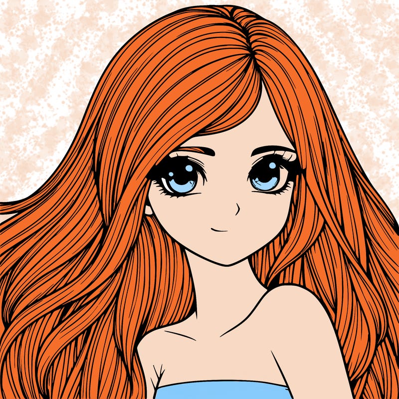 realistic girl pretty long hair