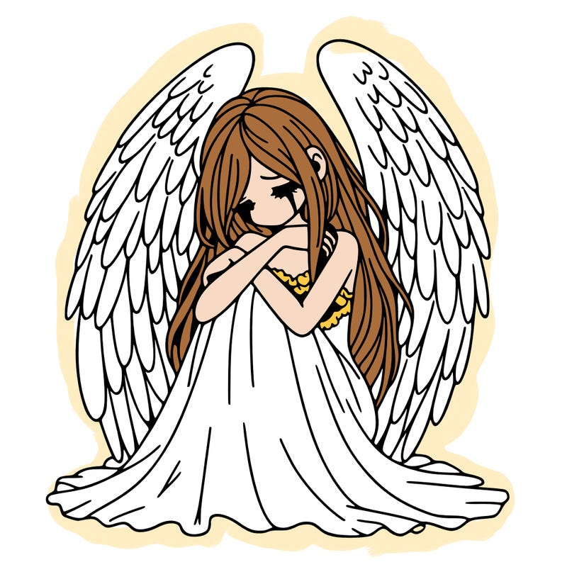 ethereal girl in grief, lonely and heartbroken