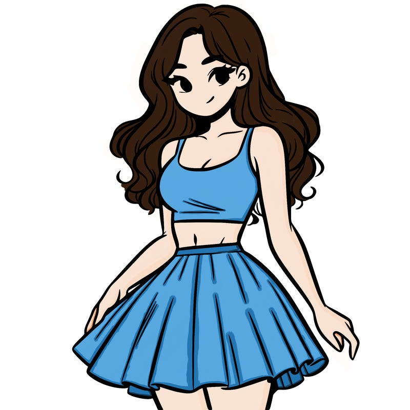 woman in a skirt and crop top