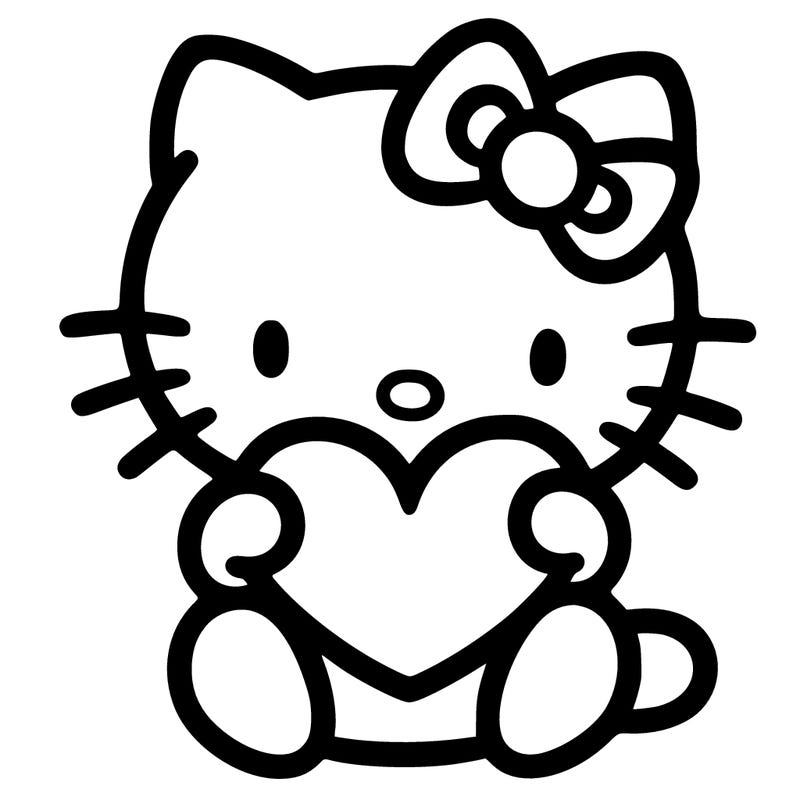 hello kitty holding a heart