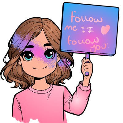 realistic girl holding up a sign