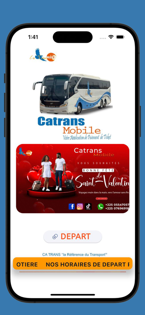 Catrans Mobile - Catrans Mobile app screen for buying bus tickets online