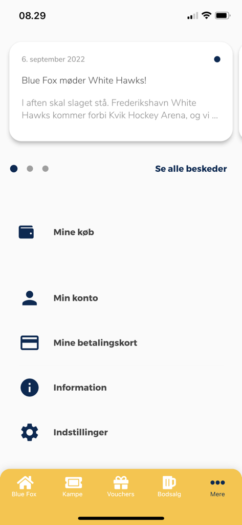 Metal Ligaen - Metal Ligaen mobile app user profile and account settings menu screen.