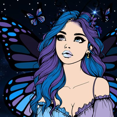 butterfly fairy realistic girl