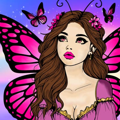 butterfly fairy realistic girl