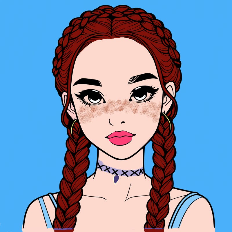 realistic girl with braids