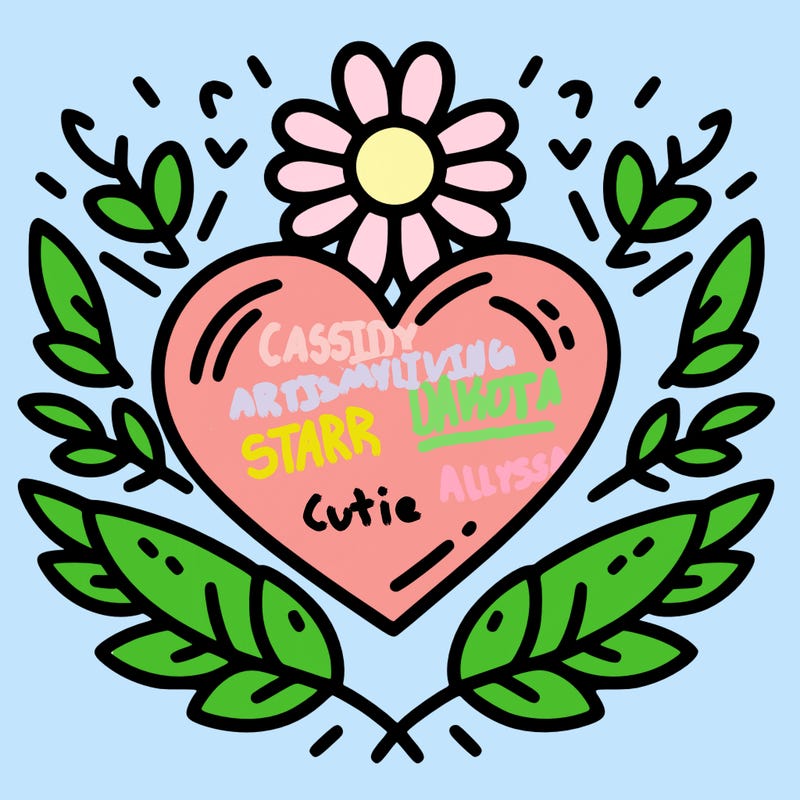 heart with a flower outlining around it