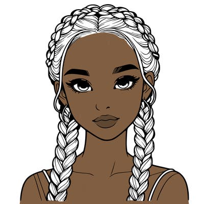realistic girl with braids