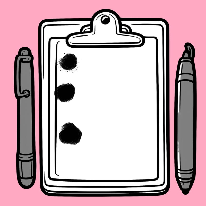 blank clip board with pen